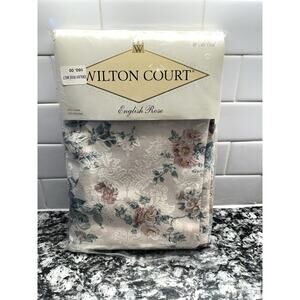 VTG Wilton Court Tablecloth 60 x 104" English Rose Oval Cottage Core